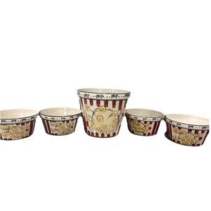 Kitchen Prep 101 by Tabletops Unlimited 5pc Ceramic Popcorn Serving Bowl Set